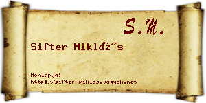 Sifter Miklós névjegykártya