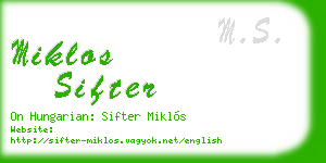 miklos sifter business card